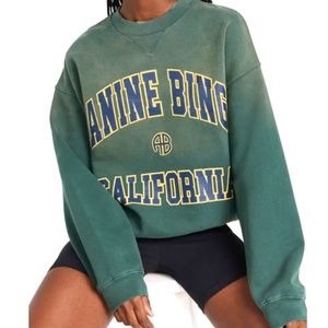 Like-New ANINE BING Jaci Sweatshirt California [M, Dark Green]